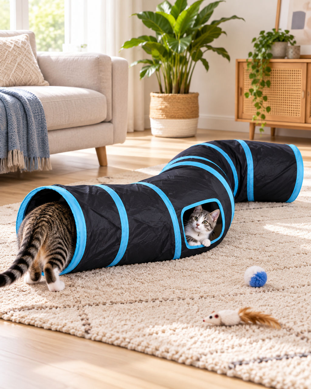 Tunnel pliable pour chat