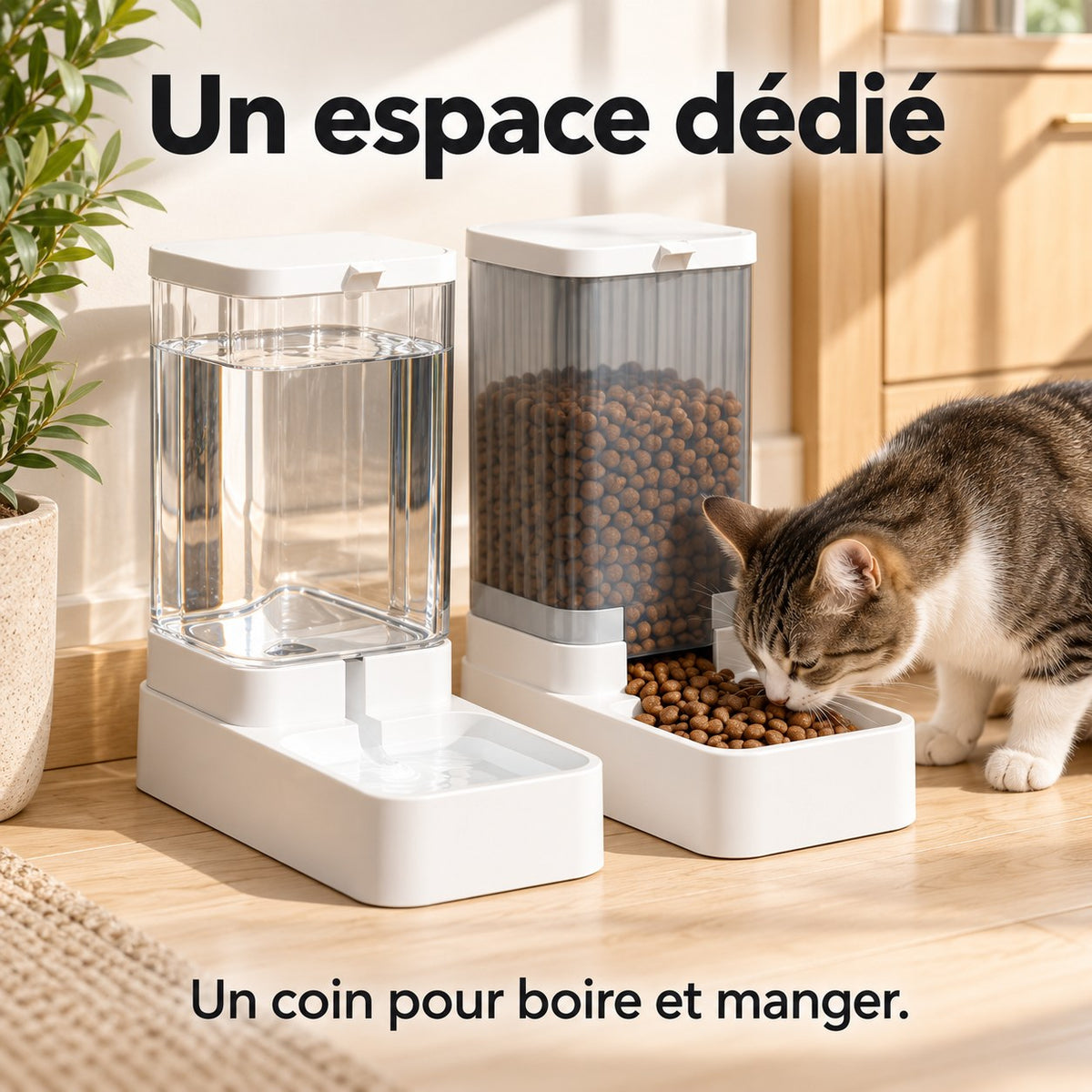 Distributeur automatique d'eau et de croquettes