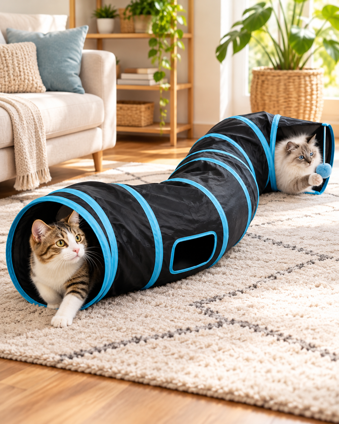 Tunnel pliable pour chat