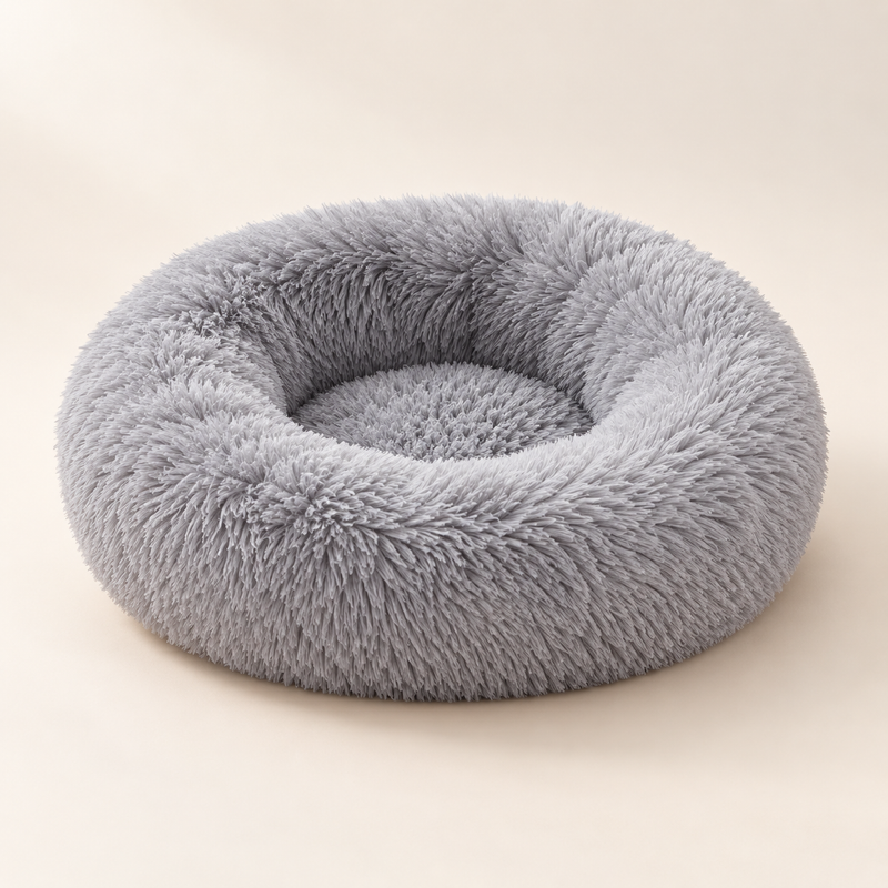 Coussin rond en peluche pour chien et chat