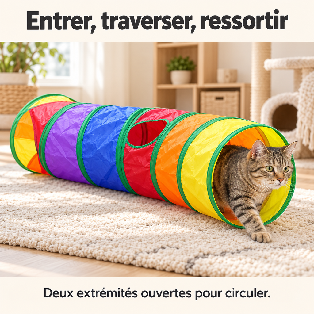 Tunnel pliable pour chat