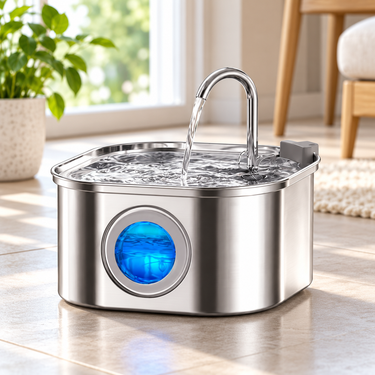 Fontaine à eau inox 3,2 L pour chat et chien