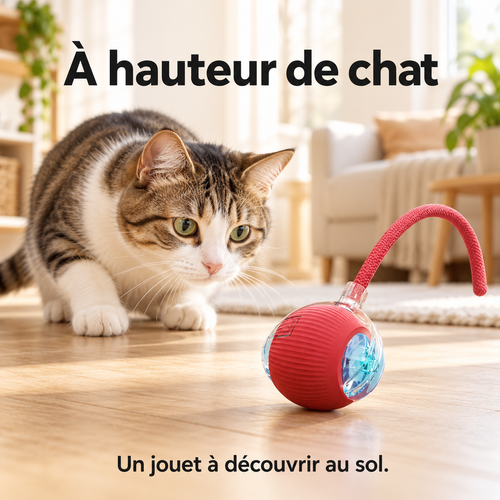 Balle interactive à queue pour chat