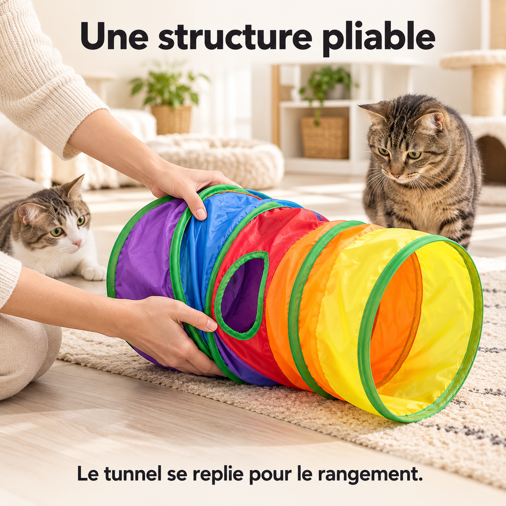 Tunnel pliable pour chat