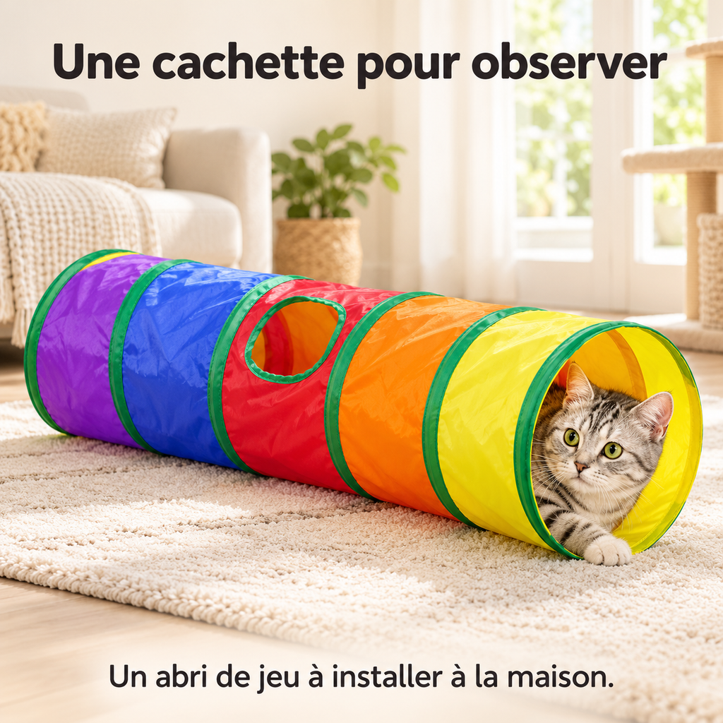 Tunnel pliable pour chat