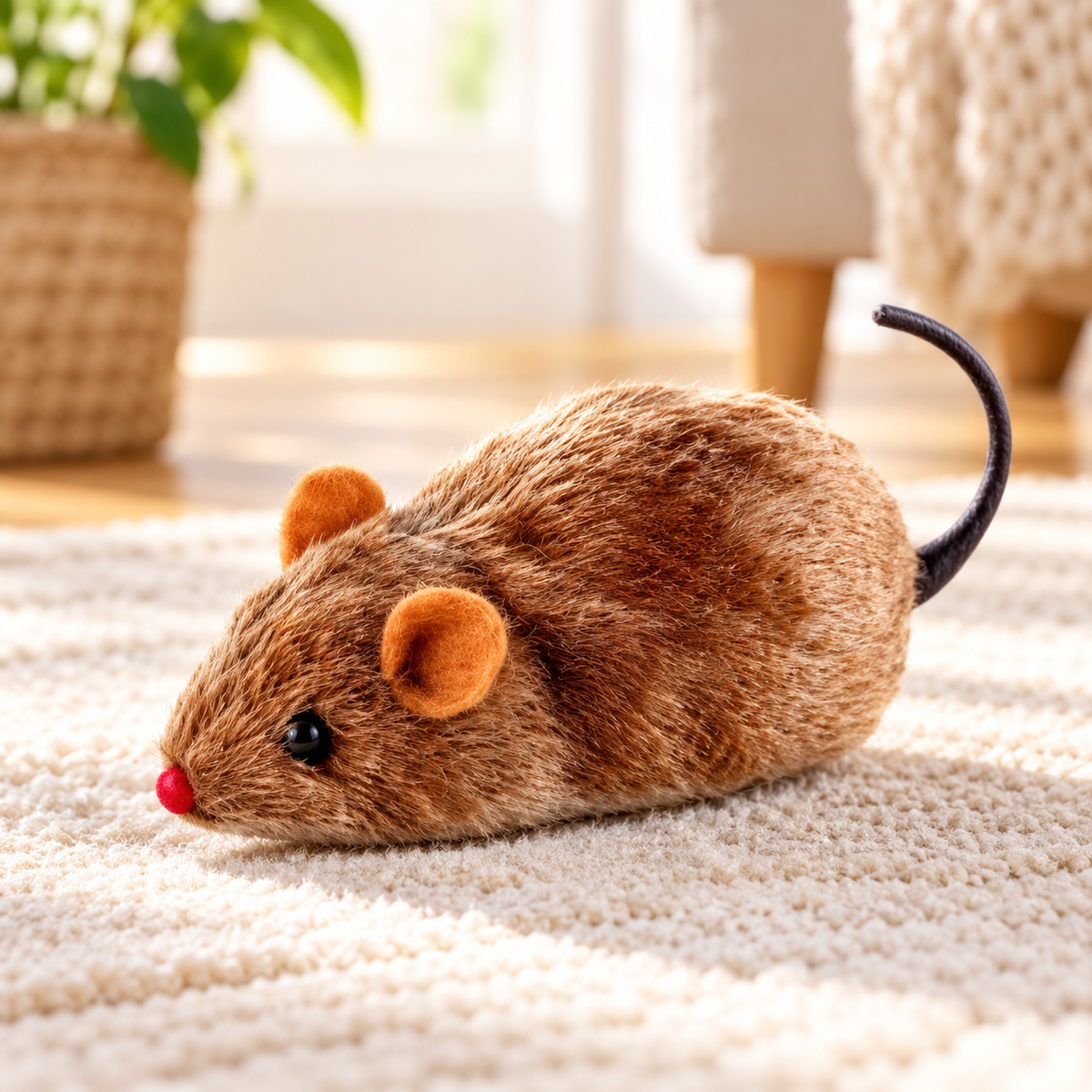Souris en peluche réaliste pour chat