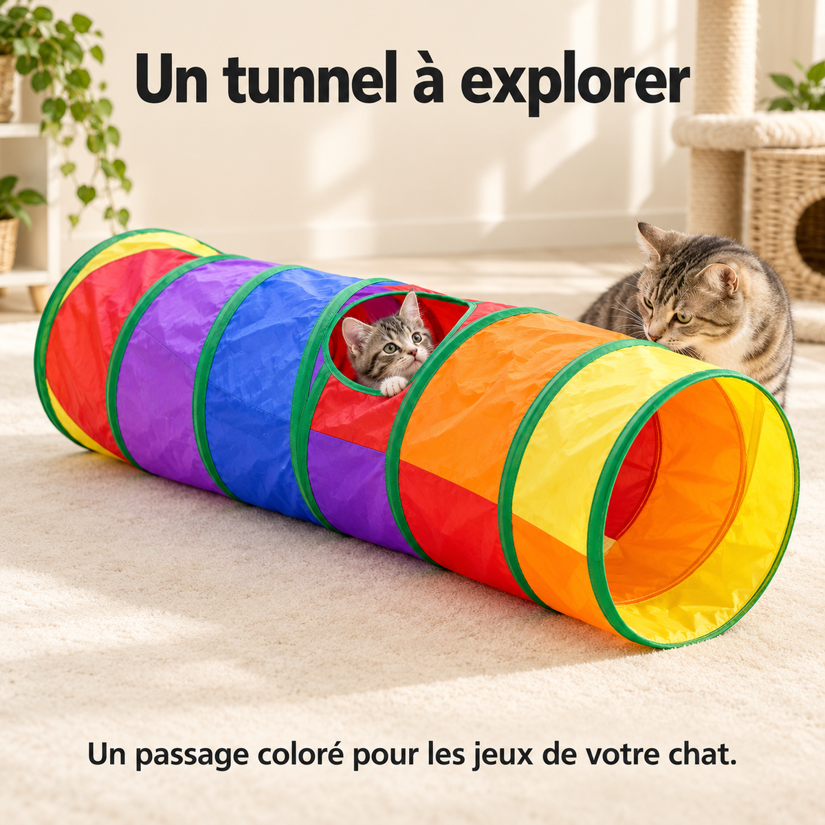 Tunnel pliable pour chat